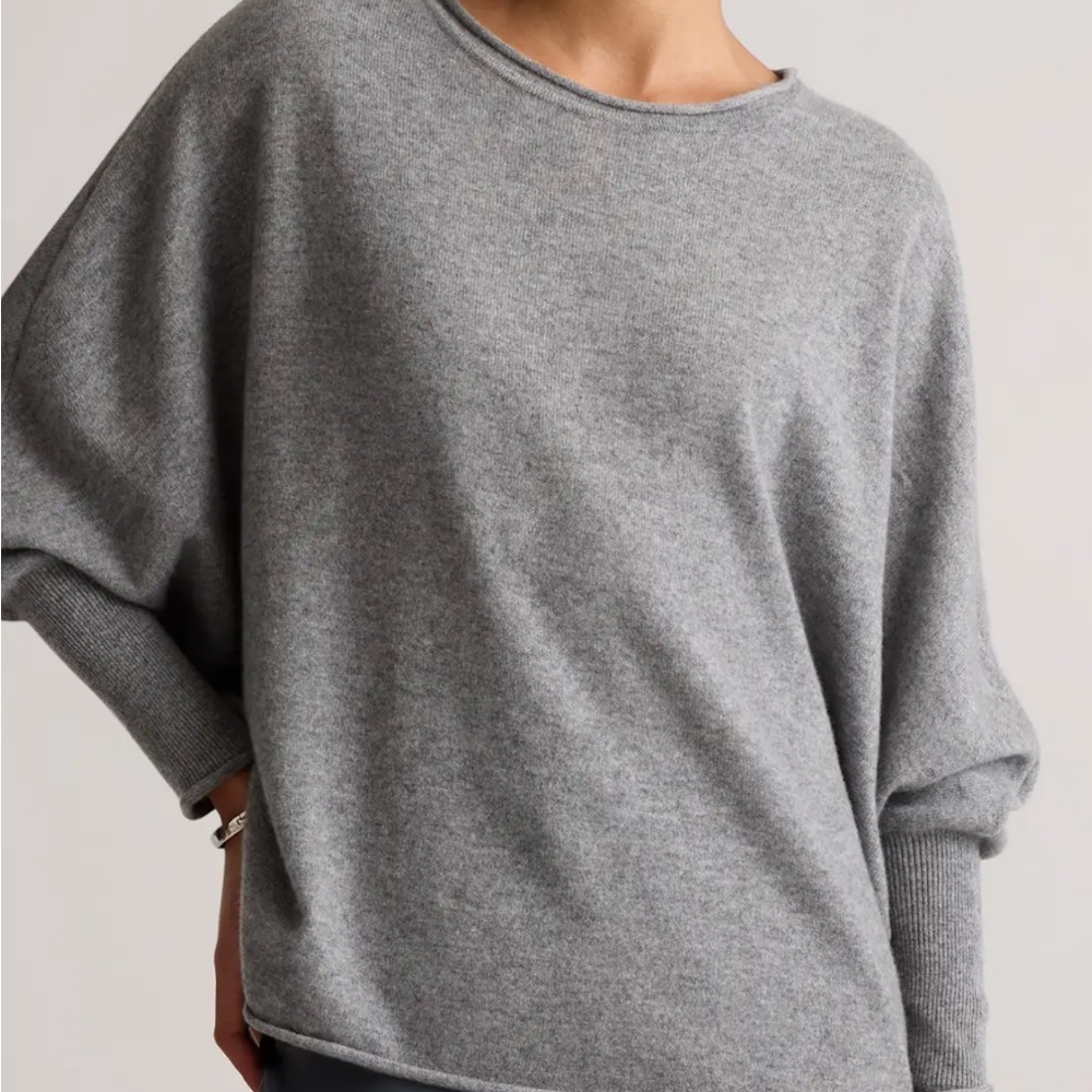 Quince Women's Mongolian Cashmere Batwing Sweater Heather Gray L/XL